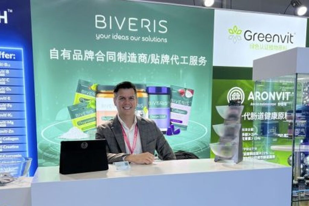 Biveris booth at Hi & Fi Asia-China in Shanghai, contract manufacturer of dietary supplements on the Asian market